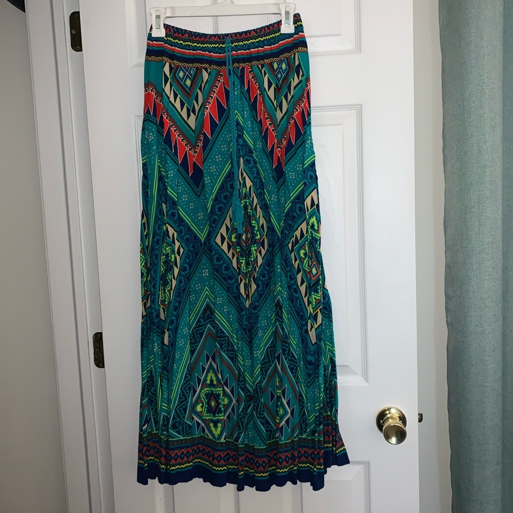 Turquoise maxi skirt